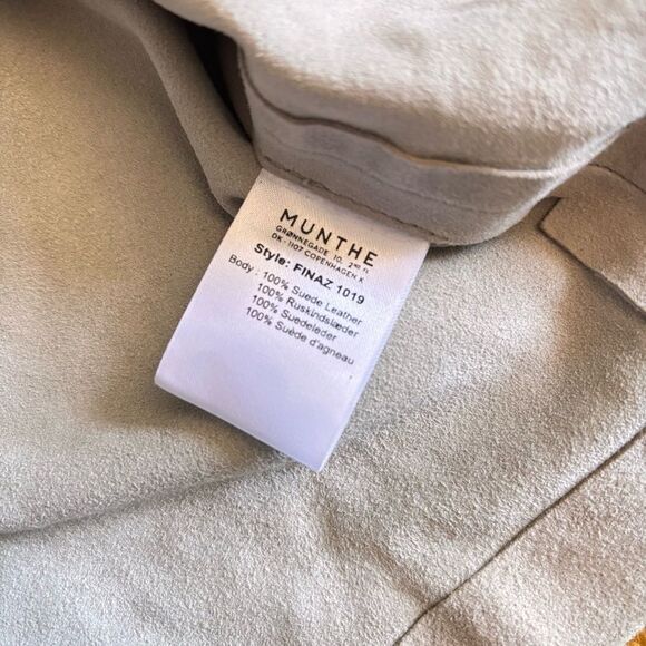 MUNTHE 100% Suede Leather Lace-up Shirt Size 36 - Picture 10 of 10